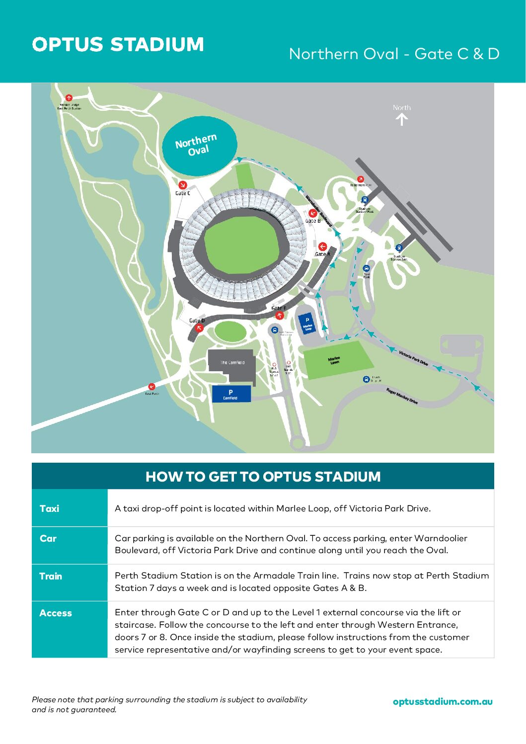 Northern Oval Parking and Access Map