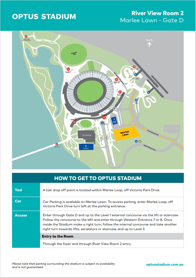 optus stadium parking map