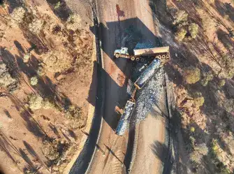 Road train rollover